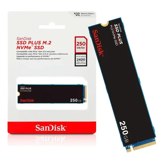 Ssd 250gb M.2 Pcie 3.0 Nvme Sandisk Plus Sdssda3n-250g-g26