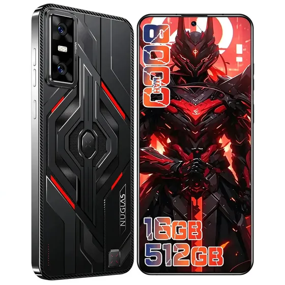 Smartphone Nuglas GT 30 Pro 5G,512gb,16gb Ram,Dimensity 9200 Octa Core Android 16 Dual SIM Tela 6,82 Polegadas Câmera 108 Mp + 32 Mp Bateria 8000mAh Impressão Digital Para Jogos Trabalho Preto