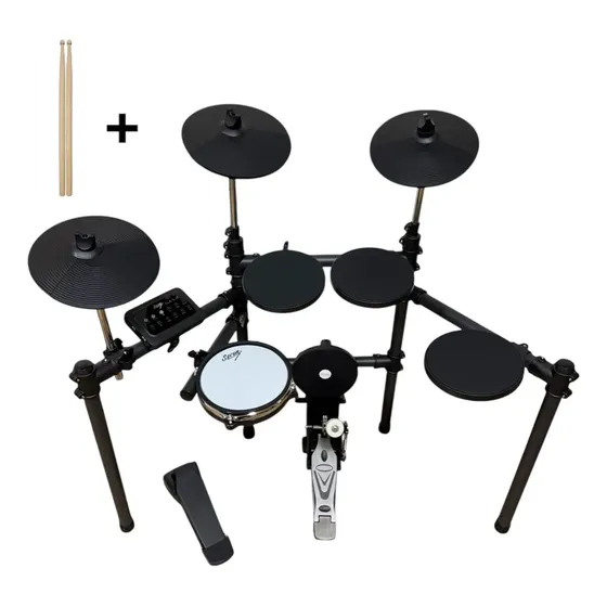 Bateria Eletrônica Seven Guitars Sd-7000 8 Peças Usb/Midi com Pratos e Baquetas