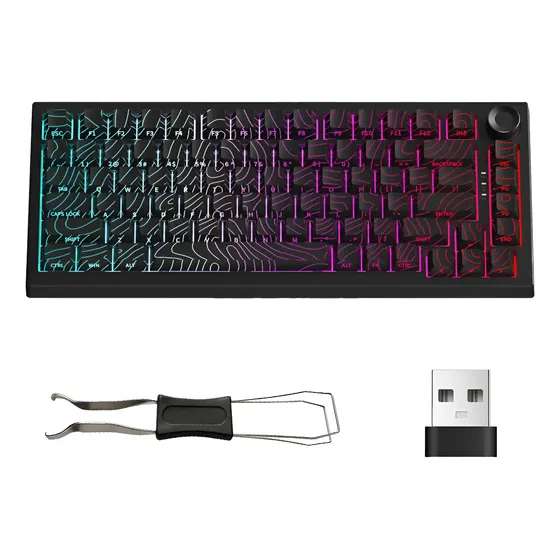 Teclado Gamer Mecânico 2.4gh/ Bluetooth 5.0 Switch Mx Clear