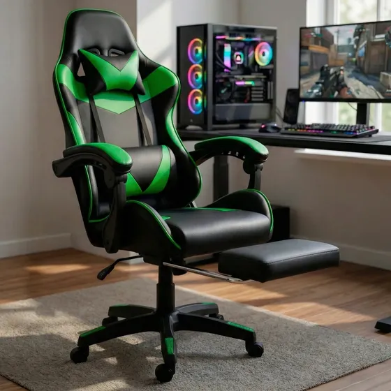 Cadeira Gamer Profissional Escritório Com Apoio Para Pés