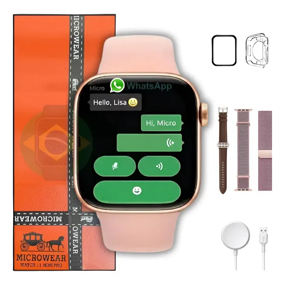 Relógio Smartwatch W11 Pro Mini 42mm Amoled Gps Nfc Whatsapp Relógio Smartwatch W11 Pro Mini 42mm Amoled Gps Nfc Whatsapp