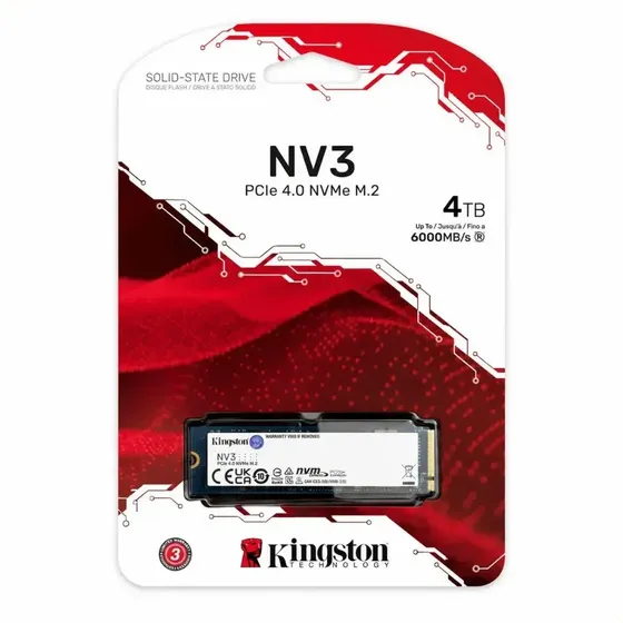 Ssd M.2 Nvme 2280 Kingston 4tb Nv3 Pci-e Gen 4.0 6000 Mb/s