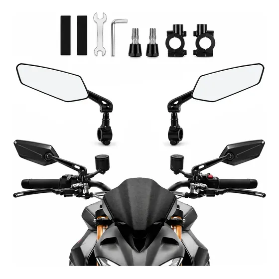 Pacote Com 2 Espelhos Para Bicicleta Scooter Motocicleta