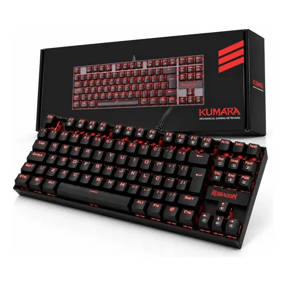 Teclado Gamer Mecânico Redragon Kumara K552 Usb Led Vermelho