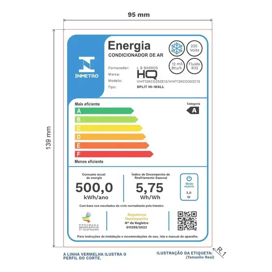 Ar-Condicionado Split HQ Inverter 12.000 BTU Frio 220V
