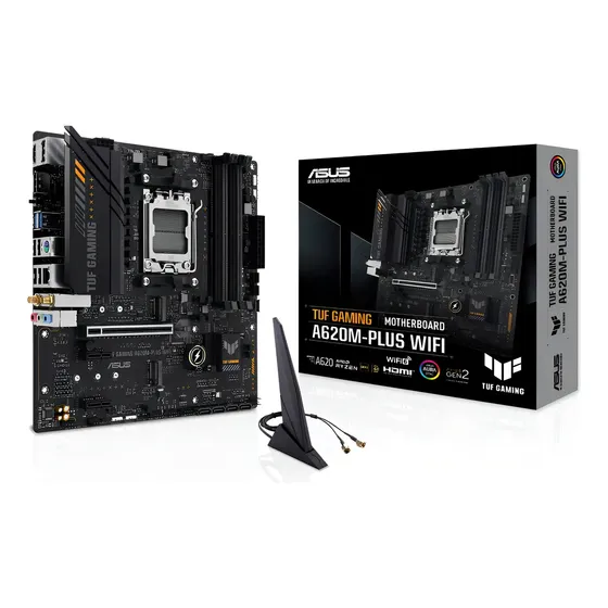 Placa Mãe Asus Tuf Gaming A620m-plus Wifi, Amd Am5, Matx Preto