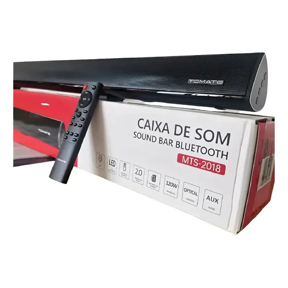 Soundbar Tomate Mts-2018 2.0 Bluetooth 120w Rms Preto Soundbar Tomate Mts-2018 2.0 Bluetooth 120w Rms Preto