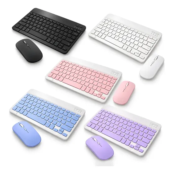 Kit Teclado E Mouse Sem Fio Recarregável Para Pc E Tablet