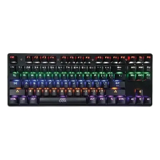 Teclado Mecânico Gamer OEX TC602 Retroiluminação Rainbow Antighosting