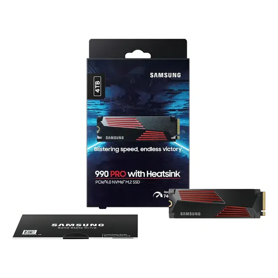 Ssd Samsung 990 Pro 4tb Heatsink Dissipador De Calor Pcie 4.0 X4 Nvme Gaming M.2 2280 Até 7450mb/s Mz-v9p4t0cw Para Ps5 Cor Preto Ssd Samsung 990 Pro 4tb Heatsink Dissipador De Calor Pcie 4.0 X4 Nvme Gaming M.2 2280 Até 7450mb/s Mz-v9p4t0cw Para Ps5 Cor Preto
