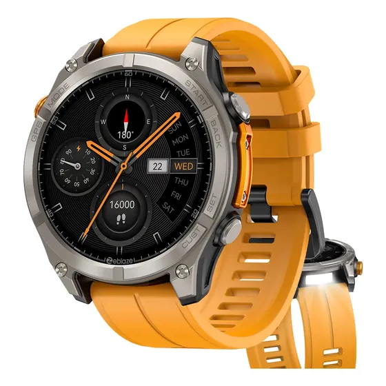 Smartwatch Zeblaze Stratos 4 Gps Chamada 5atm Preto Laranja