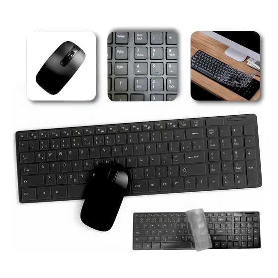 Kit Teclado e Mouse Sem Fio Lehmox LEY-171 Preto, com Teclado ABNT2