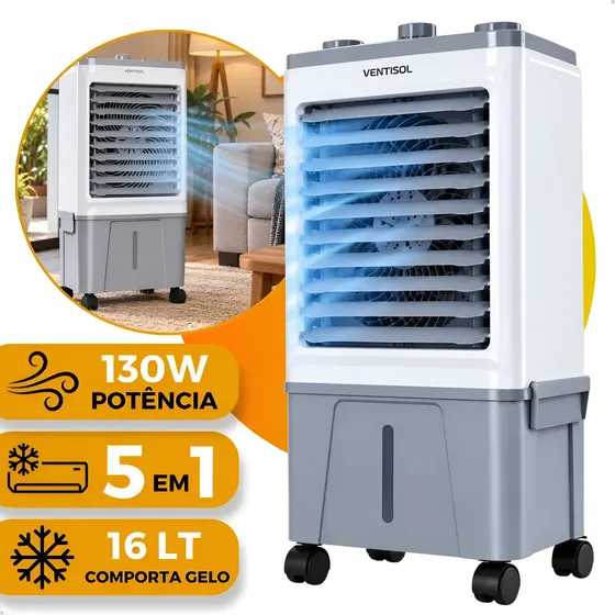 Climatizador De Ar Ventisol 16l 130w Portátil Clin16 Verão