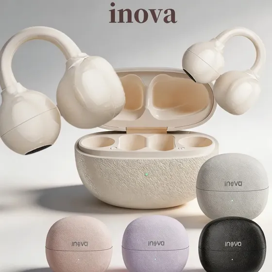 Fone de Ouvido Open-Ear Inova Bluetooth para Esportes com Controle Tátil e Bateria Duradoura
