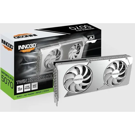 Placa de Vídeo INNO3D GeForce RTX 5070 12GB GDDR7 Twin X2 OC White