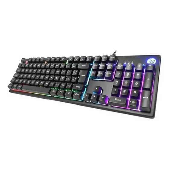 Teclado Gamer Hp K500f Usb Led Preto