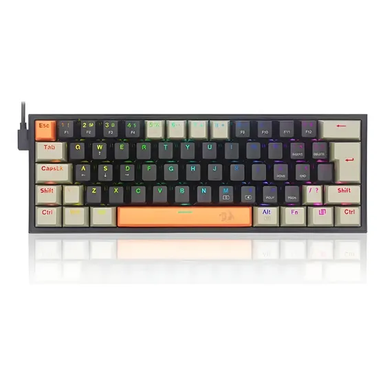 Teclado Mecânico Redragon Fizz Gamer Switch Brown Rgb C/fio