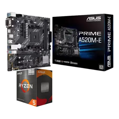 Kit Placa Mãe Asus Prime A520m-e Amd Ryzen 5 5600g Vega 7 Cor Preto Kit Placa Mãe Asus Prime A520m-e Amd Ryzen 5 5600g Vega 7 Cor Preto