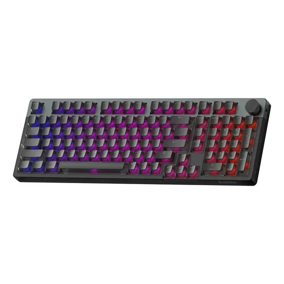 Teclado Mecânico Gamer RGB, Tri-Mode BT5.0/2.4G/usb-c, Hot Swappable Teclado Sem Fio, Anti Ghosting Usb Para Pc Notebook Mac, Preto