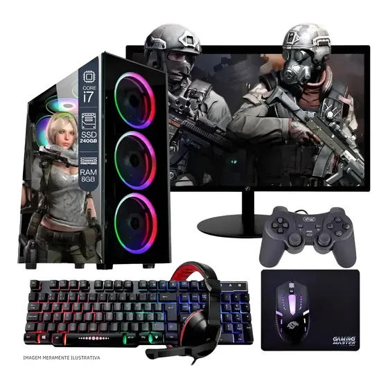 Pc Gamer Completo Tob Intel Core I7 Ssd 240gb 8gb Ram
