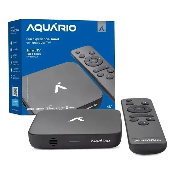 Smart Box Aquário Plus Stv-3000 4k Padrão Preto