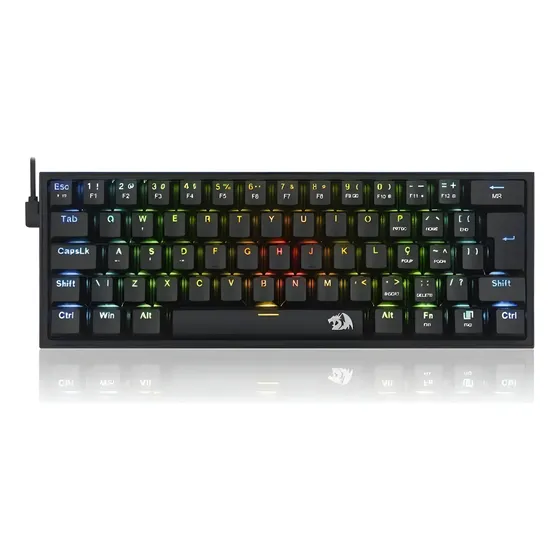 Teclado Gamer Redragon Fizz 60% Rgb Switch Brown Cor De Teclado Preto Idioma Português Brasil