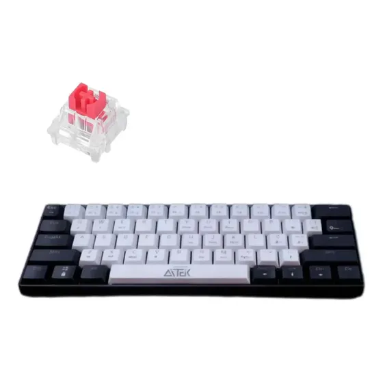 Teclado Mecânico Gamer 60% Rgb Com Fio Switch Red 61 Teclas