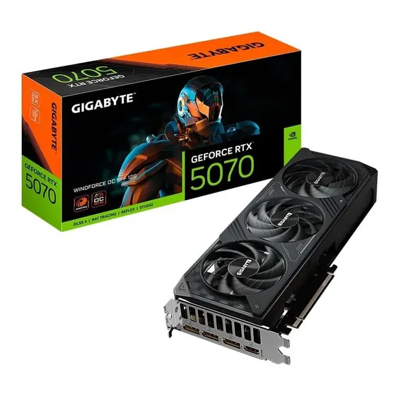 Placa De Vídeo Gigabyte Rtx 5070 Windforce Oc 12g 192bits