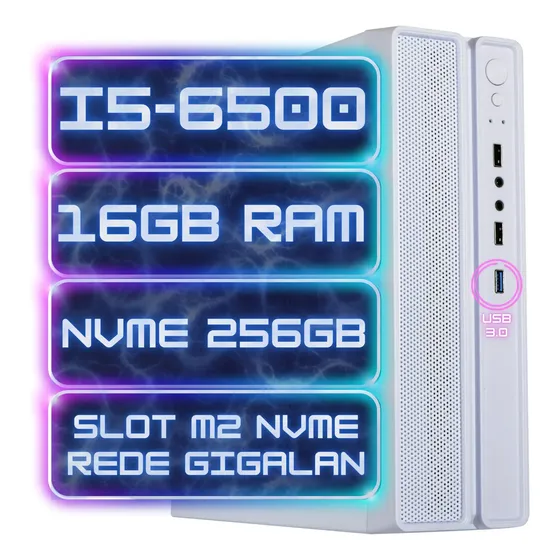Pc Slim Branco Office Intel I5-6500, 16gb Ram, Nvme256gb Pc Slim Branco Office Intel I5-6500, 16gb Ram, Nvme256gb