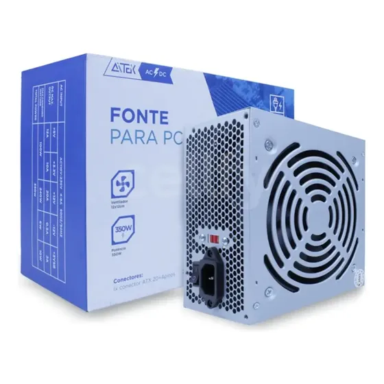 Fonte De Alimentação Computador Pc Atx 350w Amd Intel Bivolt