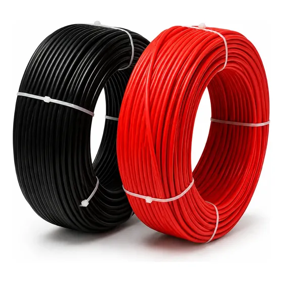 Kit Cabo Solar Fotovoltaico 4mm 50m Preto Vermelho Painel