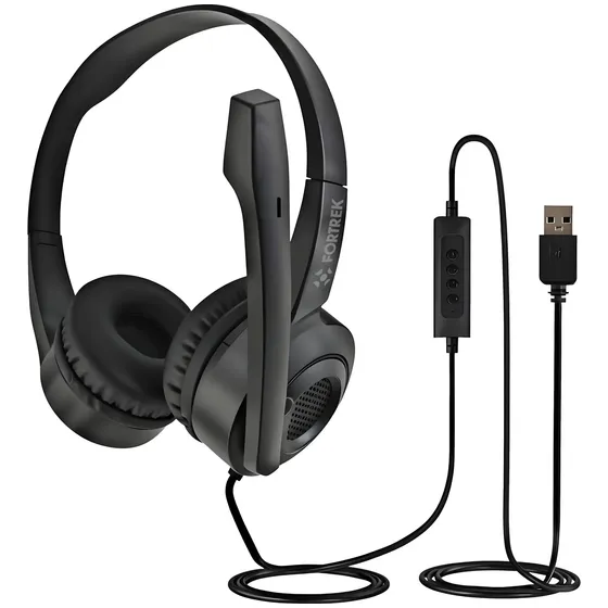 Headset Office Fortrek Hbs102 Usb Driver 40mm Com Microfone