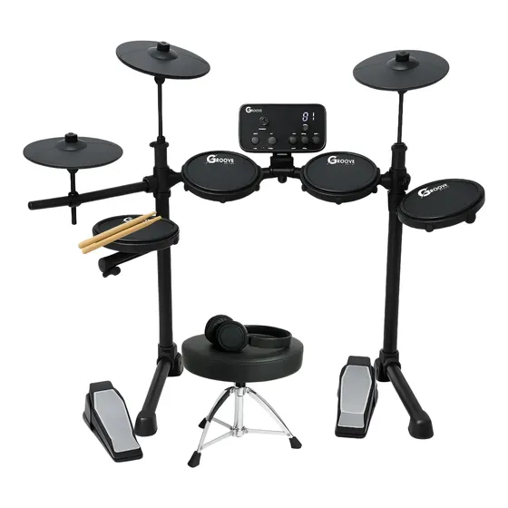 Bateria Eletrônica Groove Drums Edg100 7 Pads + Banco Fone
