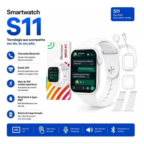 Relogio Smartwatch S11 Series 11 Gps Nfc Whatsapp Lançamento