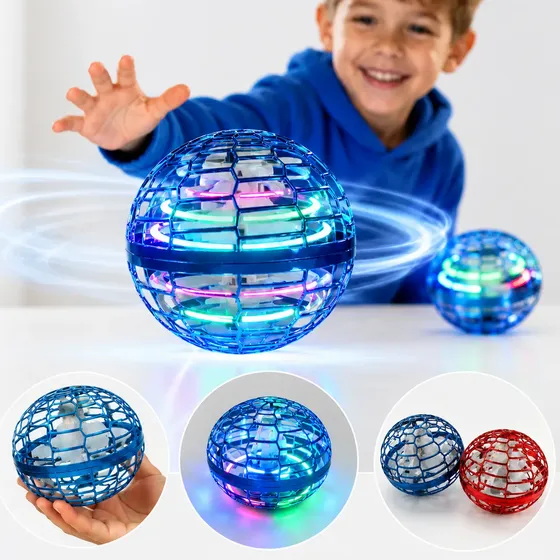 Bola Drone Voadora Hand Spinner Com Controle E Luz Led