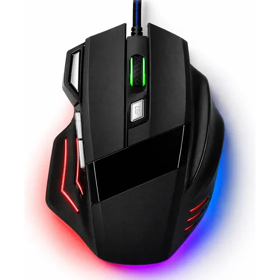 Mouse Gamer Preto 7200 Dpi Com Fio Led 7 Botões Mouse Gamer Preto 7200 Dpi Com Fio Led 7 Botões