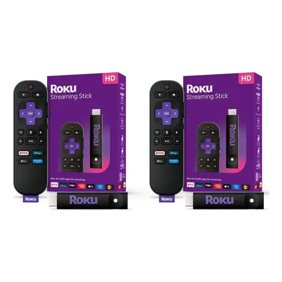 Kit 2 Roku Streaming Stick P/ Tv Hd/fhd C/ Voz Preto Padrão Kit 2 Roku Streaming Stick P/ Tv Hd/fhd C/ Voz Preto Padrão