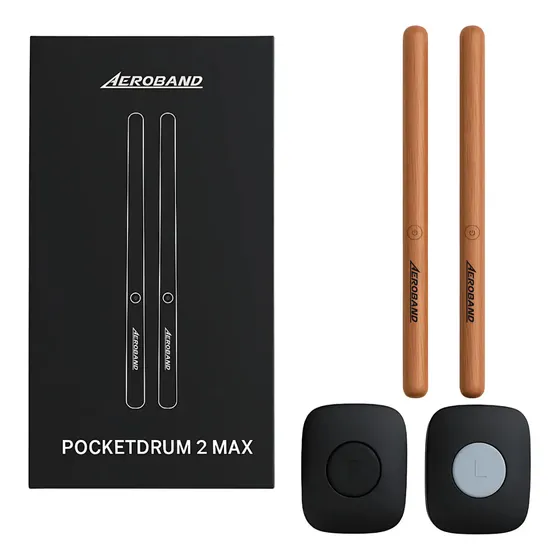 Bateria Eletrônica Portátil Aeroband Pocketdrum 2 Max Sem Fio Silenciosa Bateria Invisível Virtual Pedal Bumbo Hi-hat cor Marrom