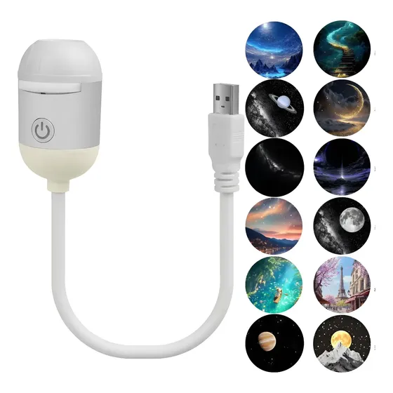2-in-1 Galaxy Projector Night Light With 12 Sliding