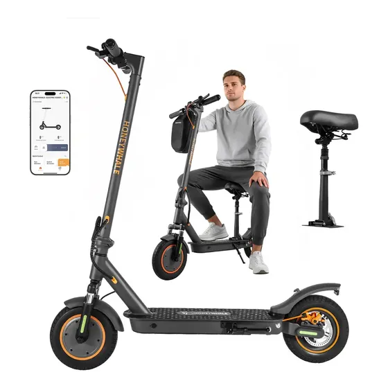 Honeywhale M2 Max-b Patinete Elétrico Adulto, 500w Scooter Elétrica, 32 Km/h Velocidade-max, 32km Autonomia-max, 120 Kg Capacidade De Carga, Patinete Juvenil Dobrável Com Suspensão Dupla, Banco