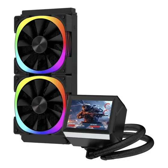 Water Cooler Round5 Notus Preto Argb Display Lcd 240mm