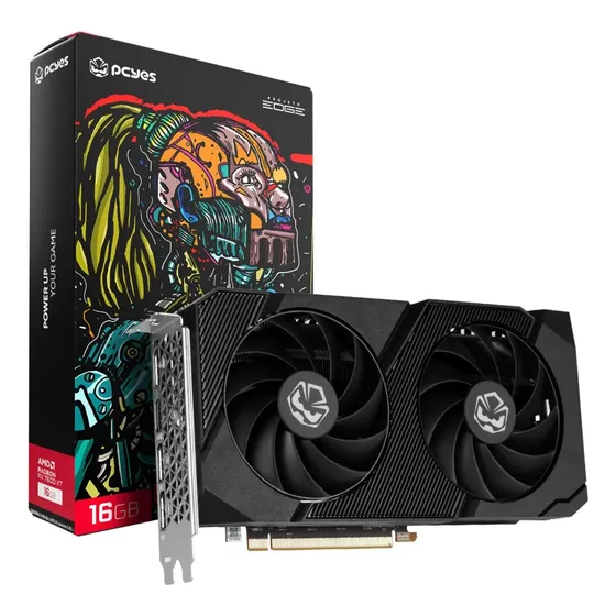 Placa De Vídeo 16gb Pcyes Rx 7600xt 2 128b Ddr6 Pvr7600