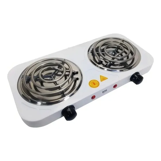 Fogareiro Eletrico 2000w Cooktop Fogão 2 Bocas Branco 220v