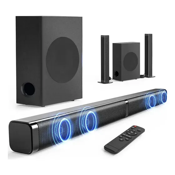 Caixa De Som Soundbar 200W Home Theater Tv Sound Bar Com Subwoofer Bluetooth Som Cinema, Com HDMI ARC, óptico, AUX e Coaxial