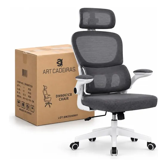 Cadeira Para Escritório Ergonômica Com Apoio Lombar Mesh