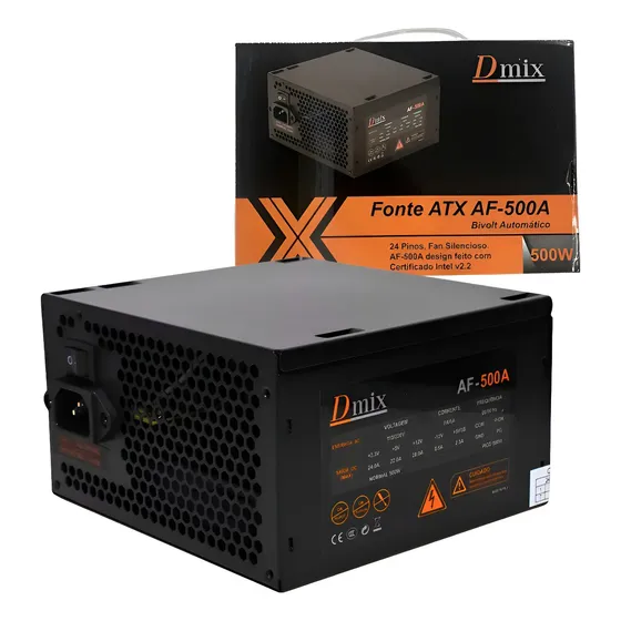 Fonte Alimentação Dmix Af-500a P/pc-desktop Atx 500w Bivolt