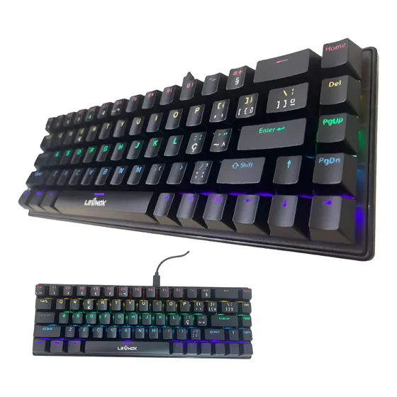 Teclado Mecânico Gamer 60% 68 Teclas Rgb Switch Pt-br Usb C