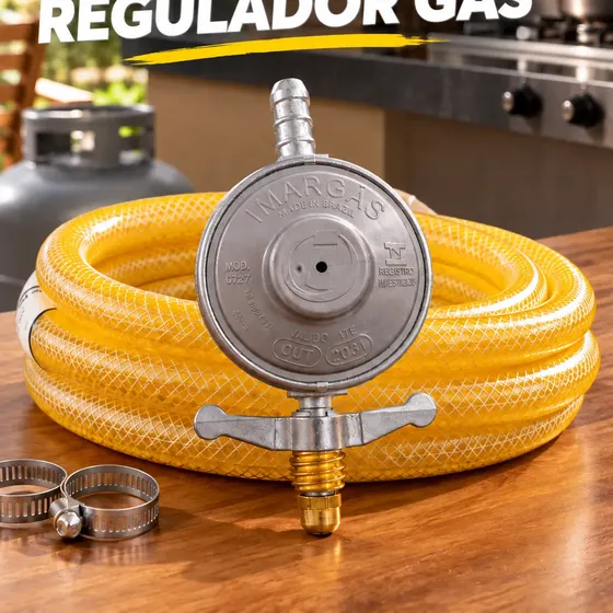 Registro Regulador De Gás + Mangueira 1,25 Inmetro
