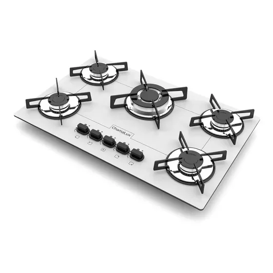 Cooktop com Alimentação a Gás - Chamalux 5 Bocas Tripla Chama cor Branco
